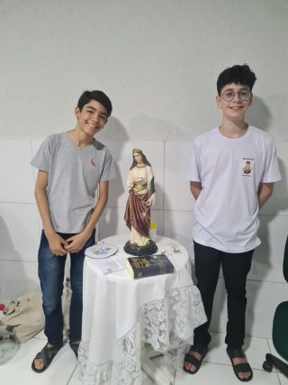 João Carlos (esq.) e Gael visitaram a turma de terça-feira.